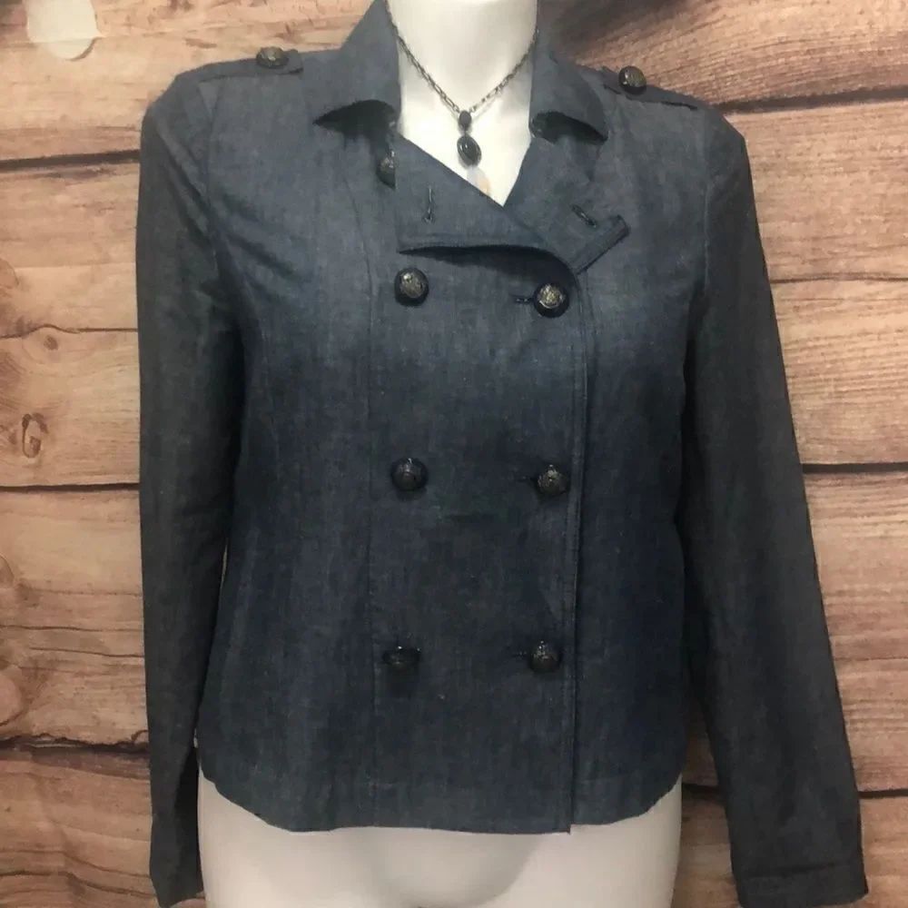 Jones New York double breasted cropped jkt